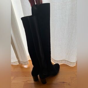 Stuart Weitzman Sleek Black Over-the-Knee Boots